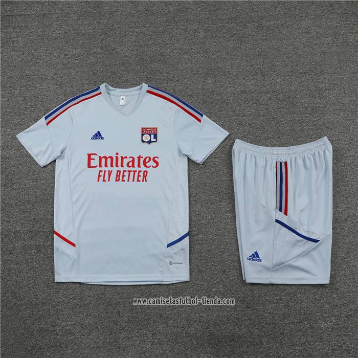 Chandal del Lyon 2022 2023 Manga Corta Gris - Pantalon Corto